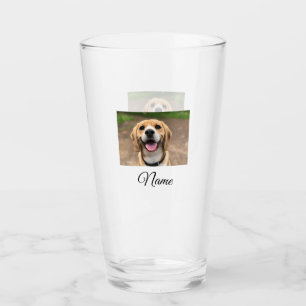 Dog cat photo add pet name cu custom personalised glass