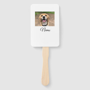 Dog cat photo add pet name cu custom personalised hand fan