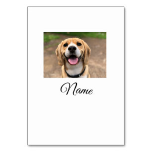 Dog cat photo add pet name cu custom personalised table number