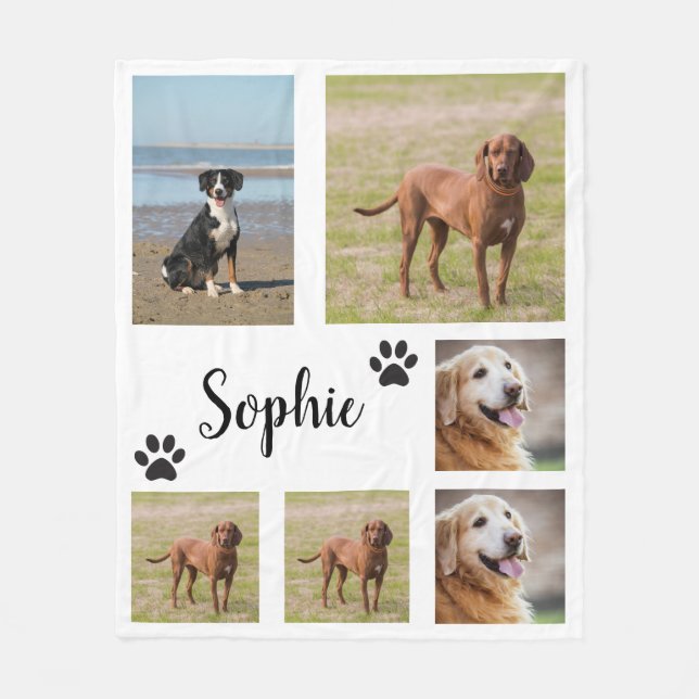 Dog Cat Picture Bedding Blanket With Text, Customi (Front)