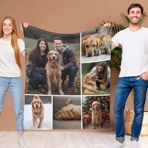 Dog Cat Picture Fleece Blanket Photo Collage Pets