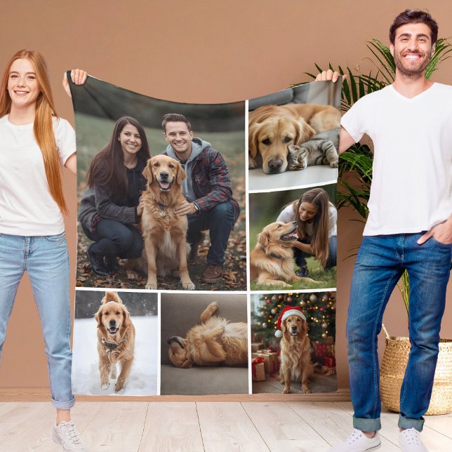 Dog Cat Picture Fleece Blanket Photo Collage Pets (Creator Uploaded)