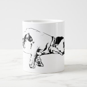 Dog & Cat Resting Together Monochrome Art Mug