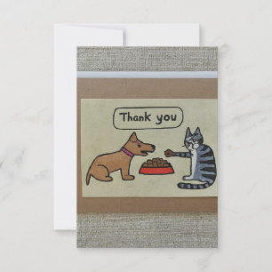 dog & cat thank you card