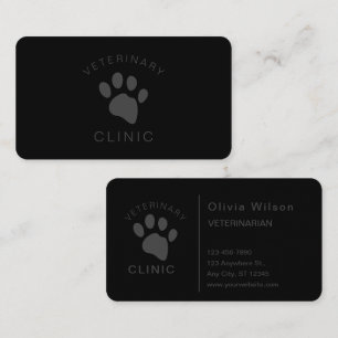 Dog Cat Veterinary Clinic Veterinarian Single-Side Business Card