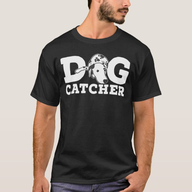 Dog Catcher Dalmatian Halloween Costume T-Shirt (Front)
