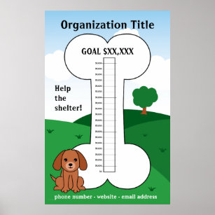 Dog Cause Fundraising Thermometer Poster