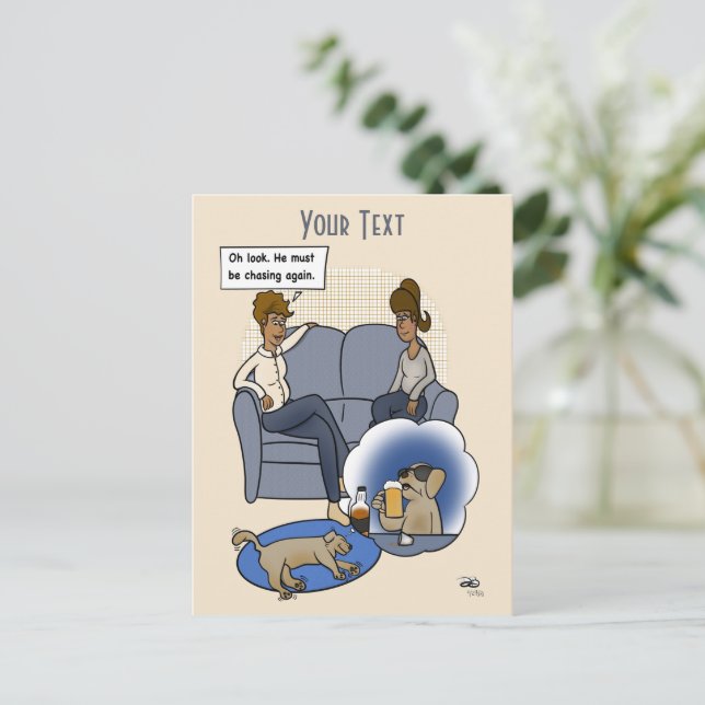 Dog Chasing Dream Postcard (Standing Front)