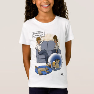 Dog Chasing Dream White Girl's T-Shirt