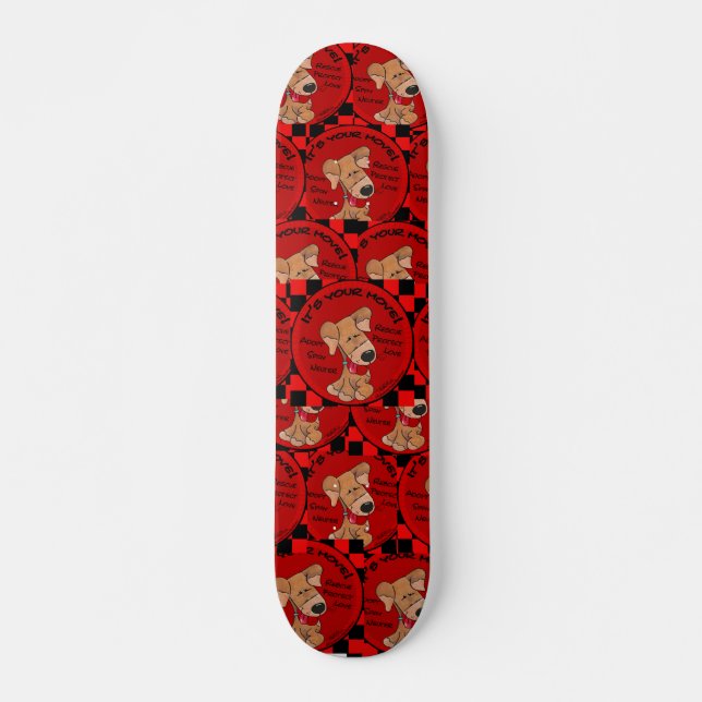 Dog Chequered Board-Your Move Skateboard (Front)
