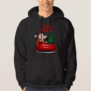Dog Chihuahua With Santa Claus In Red Pickup Hoodie