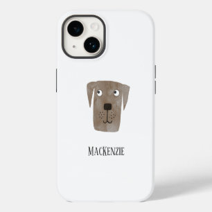 Dog Chocolate Labrador Retriever Dog Personalised iPhone 14 Case