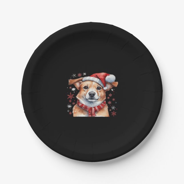 Dog chrismes Classic T-Shirt Paper Plate (Front)