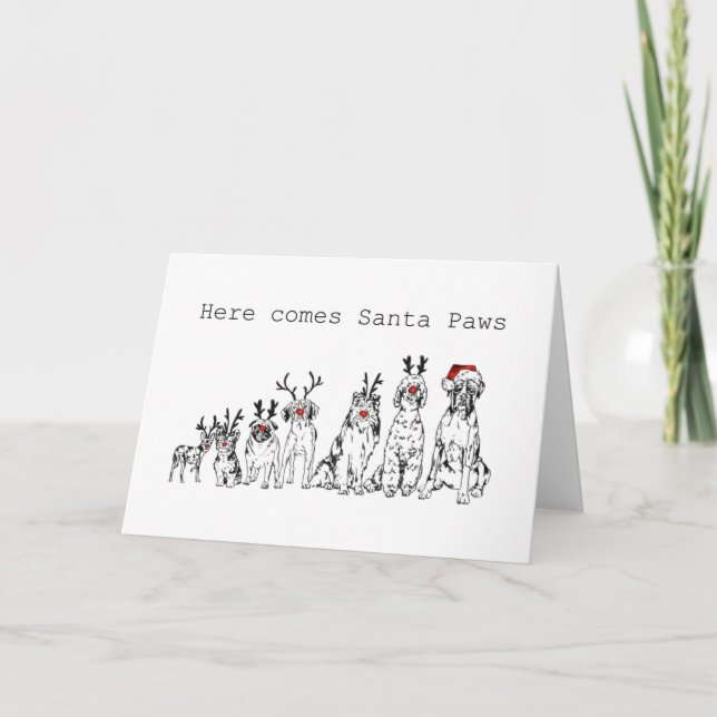 Dog Christmas Card - blank inside (Front)