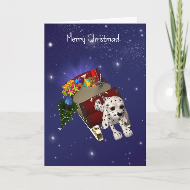 Dog Christmas Card, Merry Christmas, Dalmatian Holiday Card (Front)