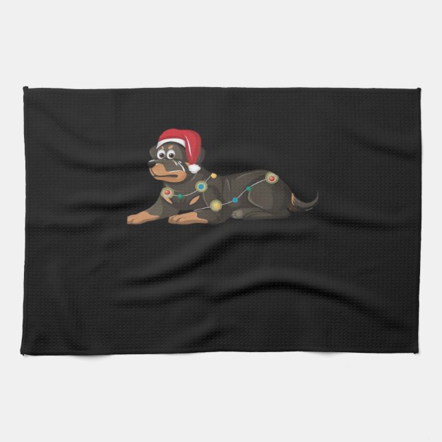 Dog Christmas Classic T-Shirt_1 Tea Towel (Horizontal)