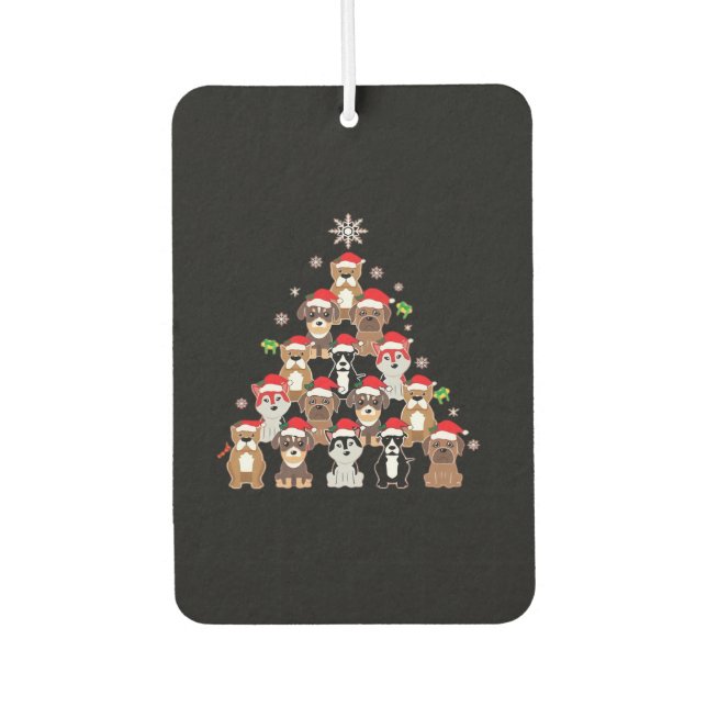 Dog Christmas Classic T-Shirt Car Air Freshener (Front)