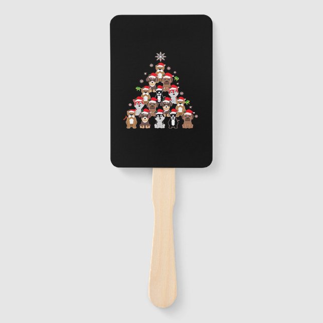 Dog Christmas Classic T-Shirt Hand Fan (Front)