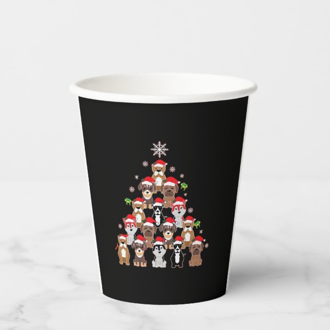 Dog Christmas Classic T-Shirt Paper Cups (Front)