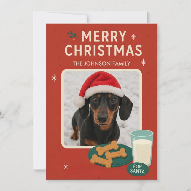 Dog Christmas Cookie Christmas Card  (Front)