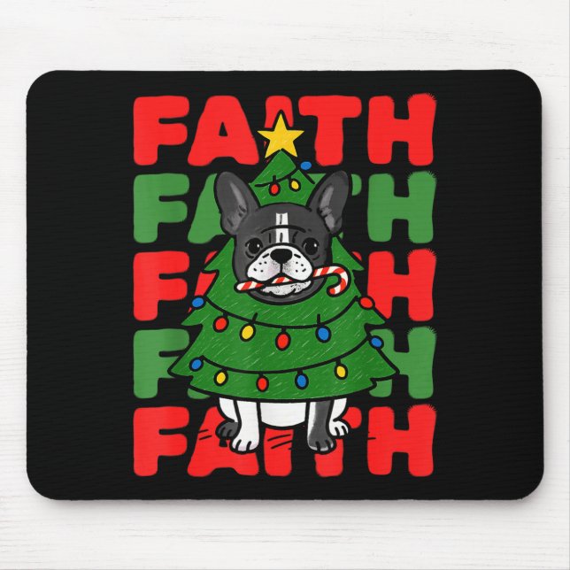 Dog Christmas Faith French Bulldog Puppy Family Gr Mouse Mat (Front)