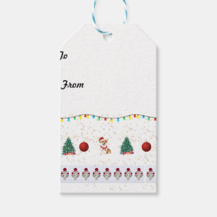 Dog christmas gift tag 