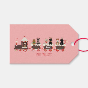 Dog Christmas Holiday Train Gift Tags