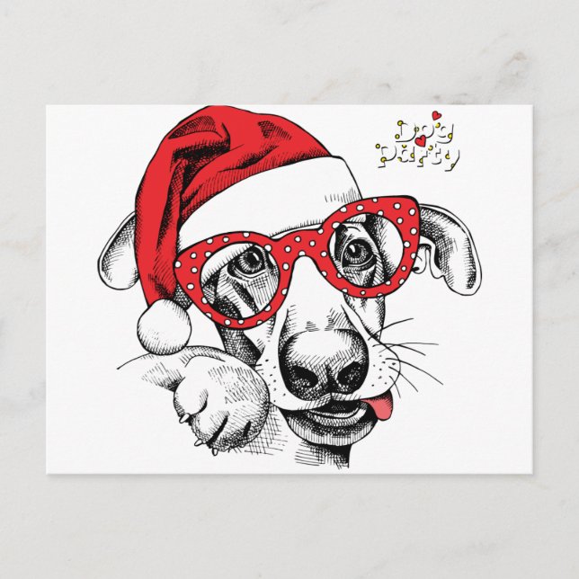 Dog, Christmas, Holidays, Decorations, Celebration Postcard (Front)