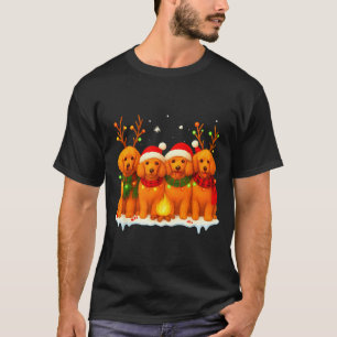 Dog Christmas Light Reindeer Santa Christmas Odle  T-Shirt