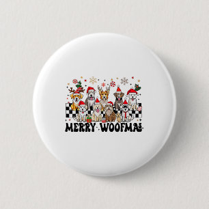 Dog Christmas Merry Woofmas Dog Lover New Year 6 Cm Round Badge