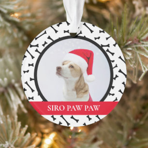 Dog Christmas Modern Cute Puppy Happy Pawlidays Ornament