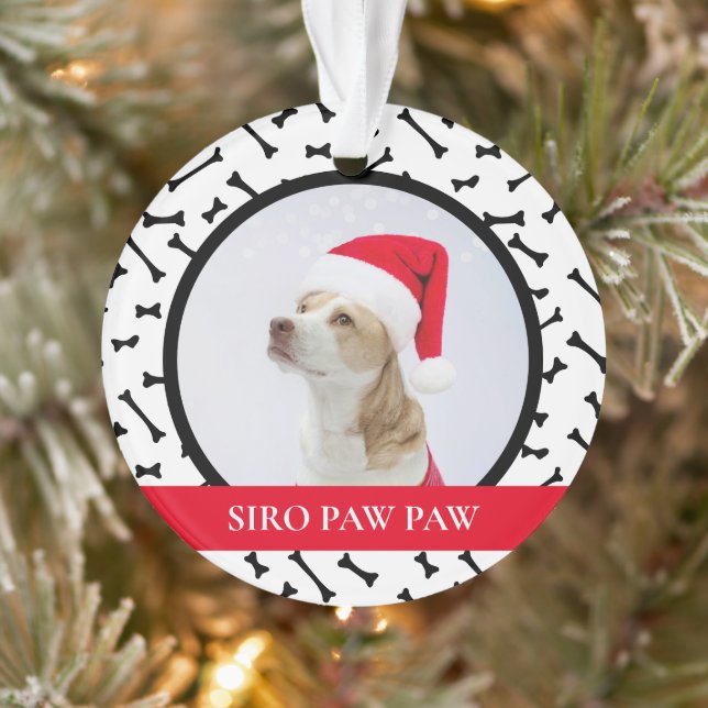 Dog Christmas Modern Cute Puppy Happy Pawlidays Ornament (Tree)