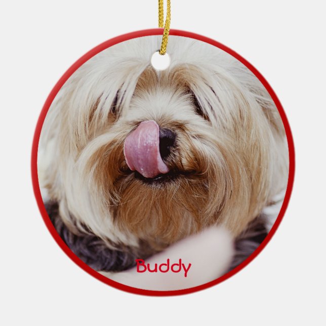 Dog Christmas Ornaments Add Custom Photo (Front)