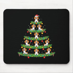 Dog Christmas Tree, Beagle Puppy Holiday Design Fo Mouse Mat