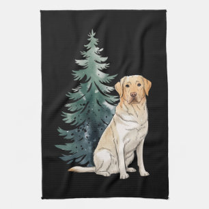 Dog Christmas Tree Party Dog Lover Xmas Tea Towel