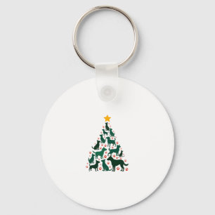 Dog Christmas Tree Shirt - Dog Christmas (1) Key Ring