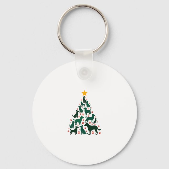 Dog Christmas Tree Shirt - Dog Christmas (1) Key Ring (Front)