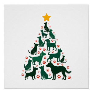 Dog Christmas Tree Shirt - Dog Christmas (1) Poster