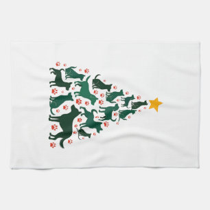Dog Christmas Tree Shirt - Dog Christmas (1) Tea Towel