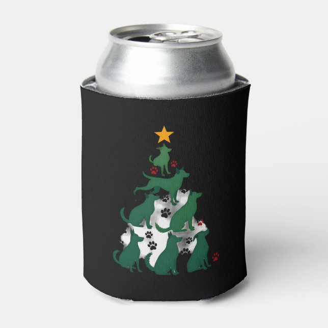 Dog Christmas Tree Shirt - Dog Christmas (2) Can Cooler (Can Front)