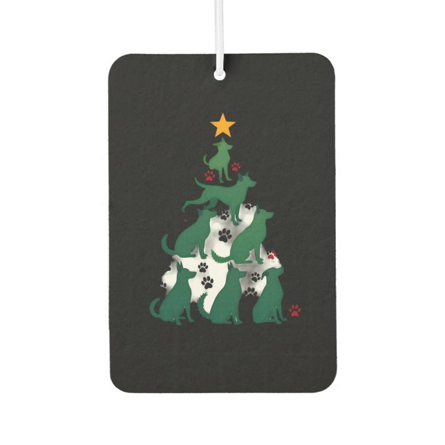 Dog Christmas Tree Shirt - Dog Christmas (2) Car Air Freshener (Front)