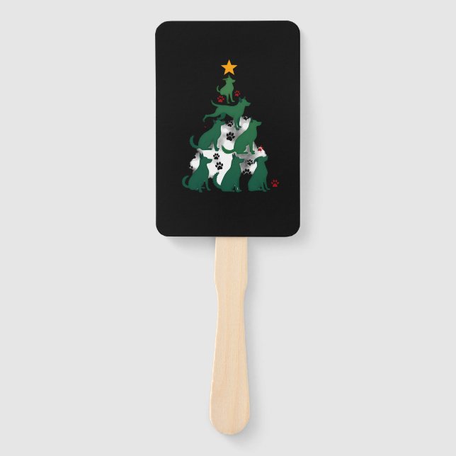Dog Christmas Tree Shirt - Dog Christmas (2) Hand Fan (Front)