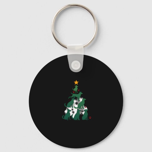 Dog Christmas Tree Shirt - Dog Christmas (2) Key Ring (Front)