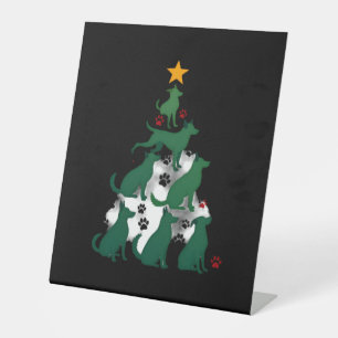 Dog Christmas Tree Shirt - Dog Christmas (2) Pedestal Sign