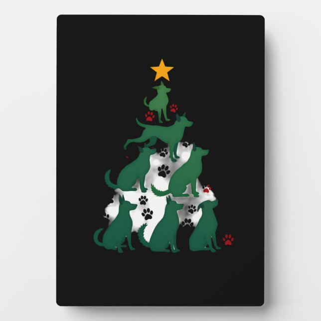 Dog Christmas Tree Shirt - Dog Christmas (2) Plaque (Front)