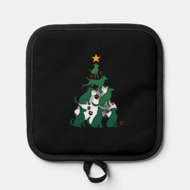 Dog Christmas Tree Shirt - Dog Christmas (2) Pot Holder (Front)