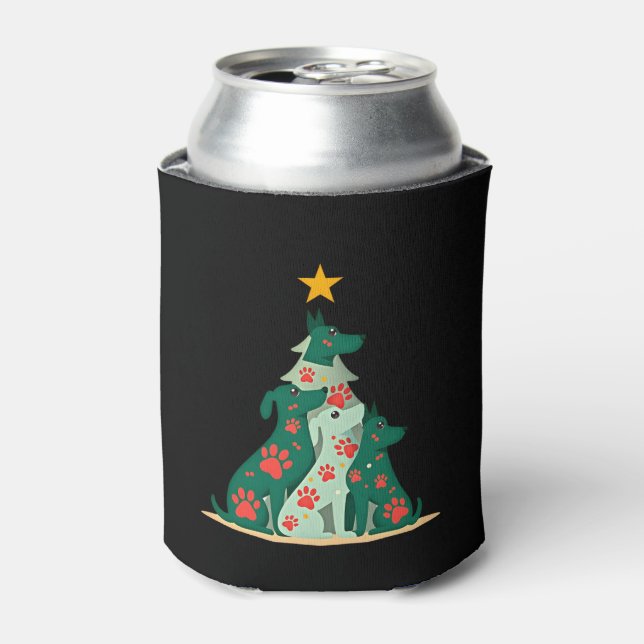 Dog Christmas Tree Shirt - Dog Christmas (3) Can Cooler (Can Front)