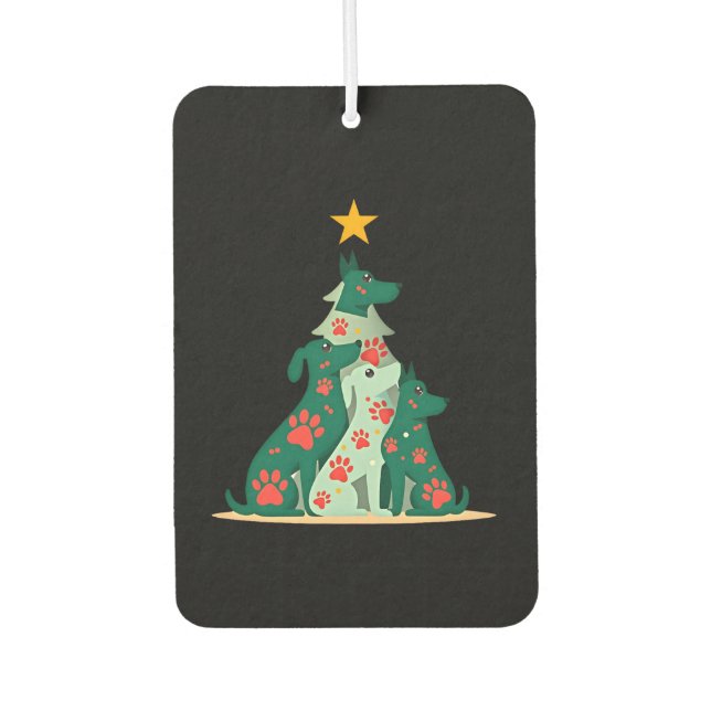 Dog Christmas Tree Shirt - Dog Christmas (3) Car Air Freshener (Front)