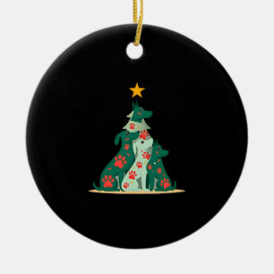 Dog Christmas Tree Shirt - Dog Christmas (3) Ceramic Tree Decoration