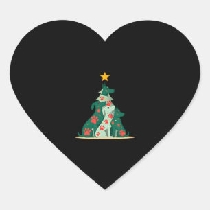 Dog Christmas Tree Shirt - Dog Christmas (3) Heart Sticker